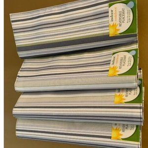 Town & Country Living Jelly Bean Gray Stripe 4 PC Reversible Placemats Set